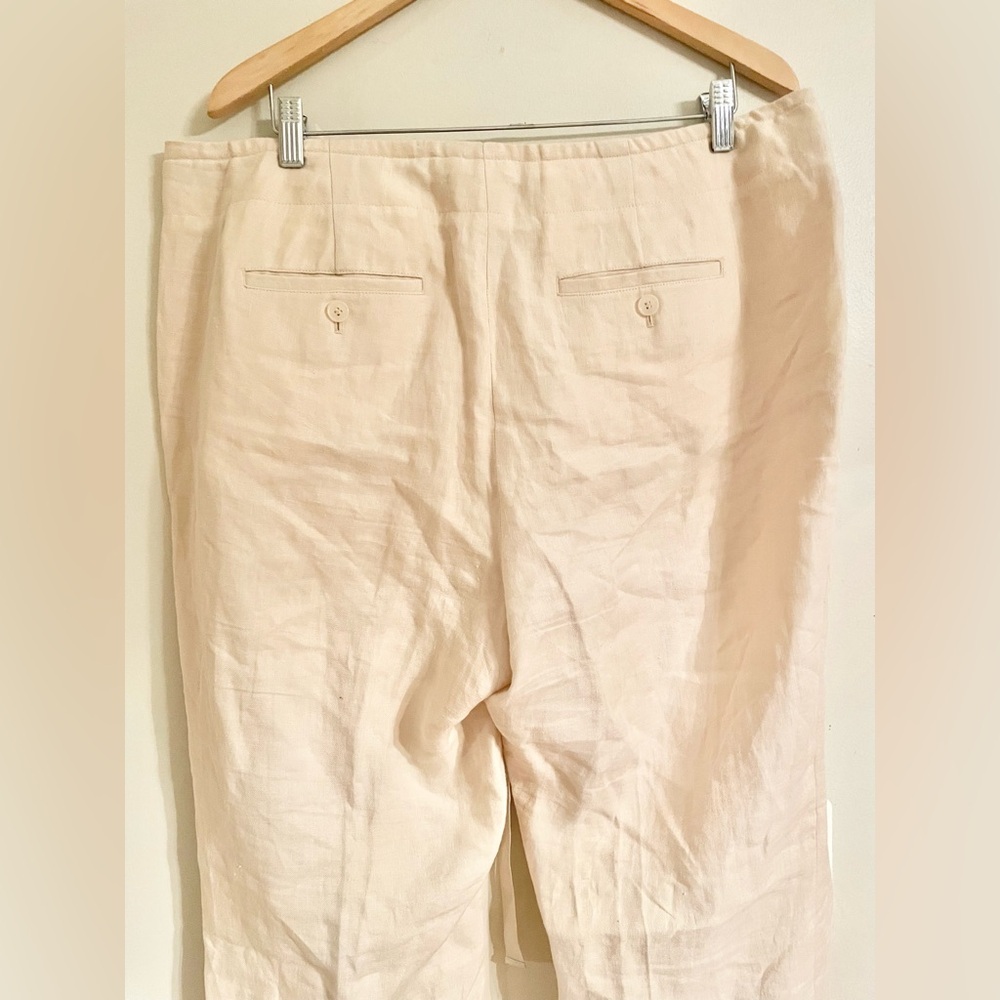 Talbot's: Classic Linen Trousers Cream Size 18W- EUC - Picture 6 of 9